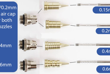 Airbrush needle sizes